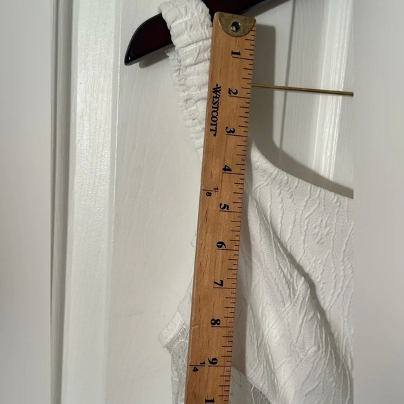 NWOT Free People ALLURING Brooklyn Mini Dress White L Lace Sheer Twirly Pockets - Picture 13 of 16